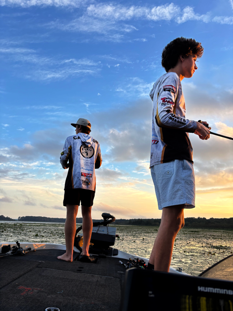 Cole Cawthon and Garrison von Foregger hitting the pads early at the October 3 Central Division tourney at Ross Barnett Reservoir.
