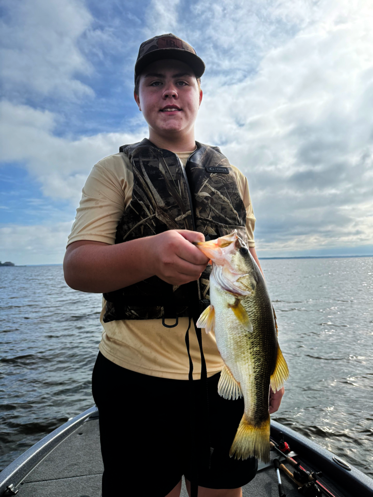 Jackson Heath, 7th Grader, shows off a solid bagger at the October 3 Central Division tourney at Ross Barnett Reservoir.